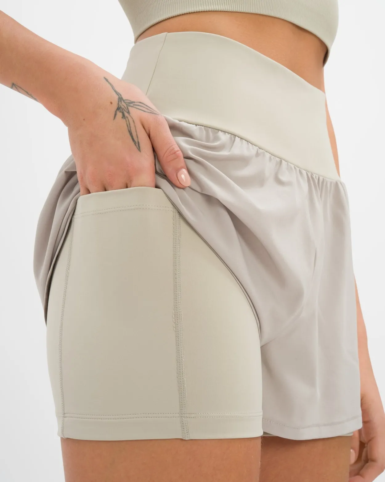 Athena Hotpant Set - Dove Grey