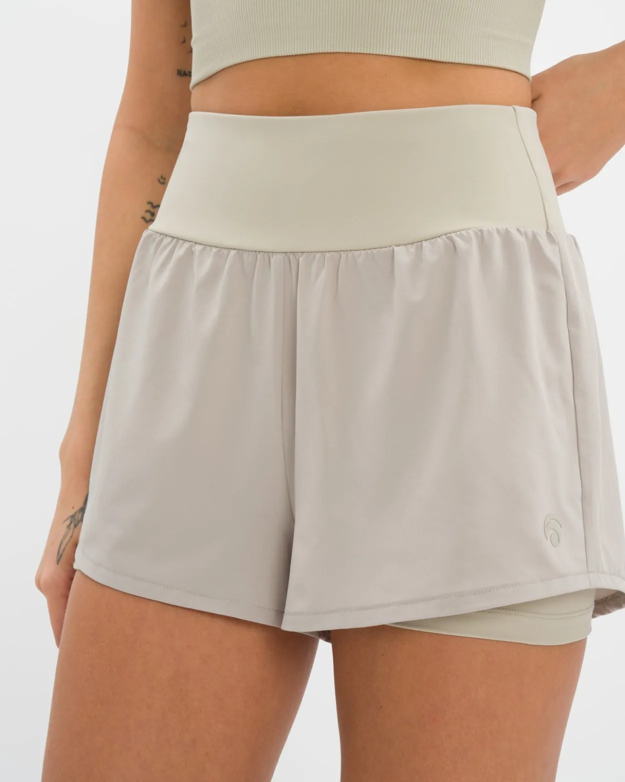 Athena Hotpant Set - Dove Grey
