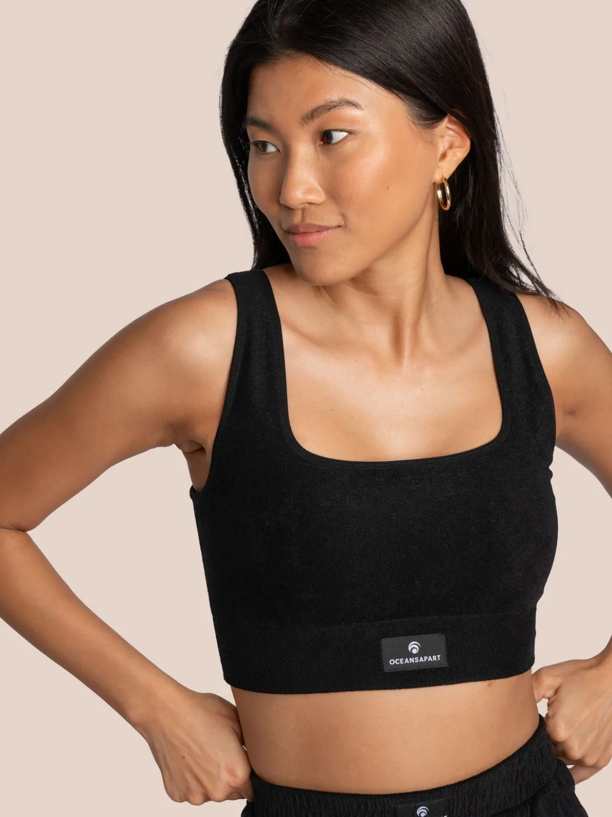 Beauty Frottee Bra, bequemer Sport-BH mit leichtem Halt