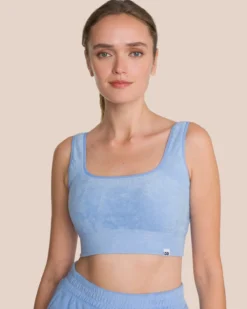 Beauty Frottee Bra, bequemer Sport-BH mit leichtem Halt