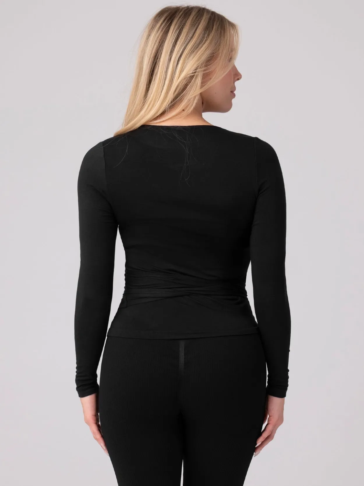 Blake Wrap Longsleeve Ballerina Top: Weich & elegant