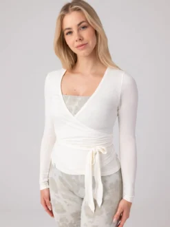 Blake Wrap Longsleeve Ballerina Top: Weich & elegant