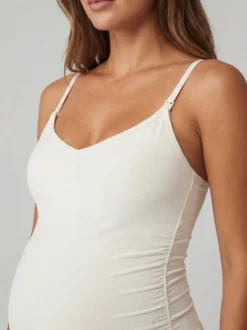 Gianna Maternity Set - Cream White & Dark Oak