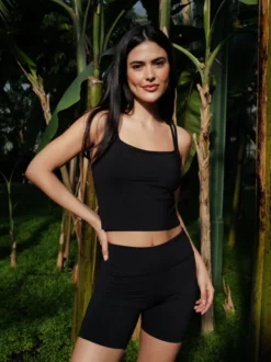Gianna Strappy Top and Shorts Set - Black