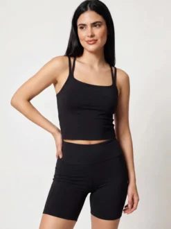 Gianna Strappy Top and Shorts Set - Black