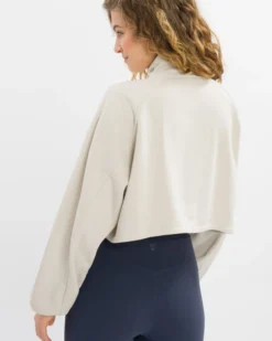 Gianna Zip Sweatjacke, mit Stehkragen, leicht dehnbar