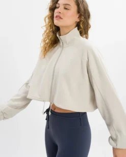 Gianna Zip Sweatjacke, mit Stehkragen, leicht dehnbar
