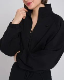 Gianna Zip Sweatjacke, mit Stehkragen, leicht dehnbar