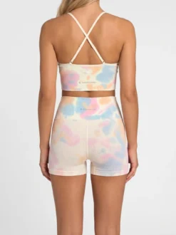 Maya Hotpant Set - Light Silky Yellow Tie Dye